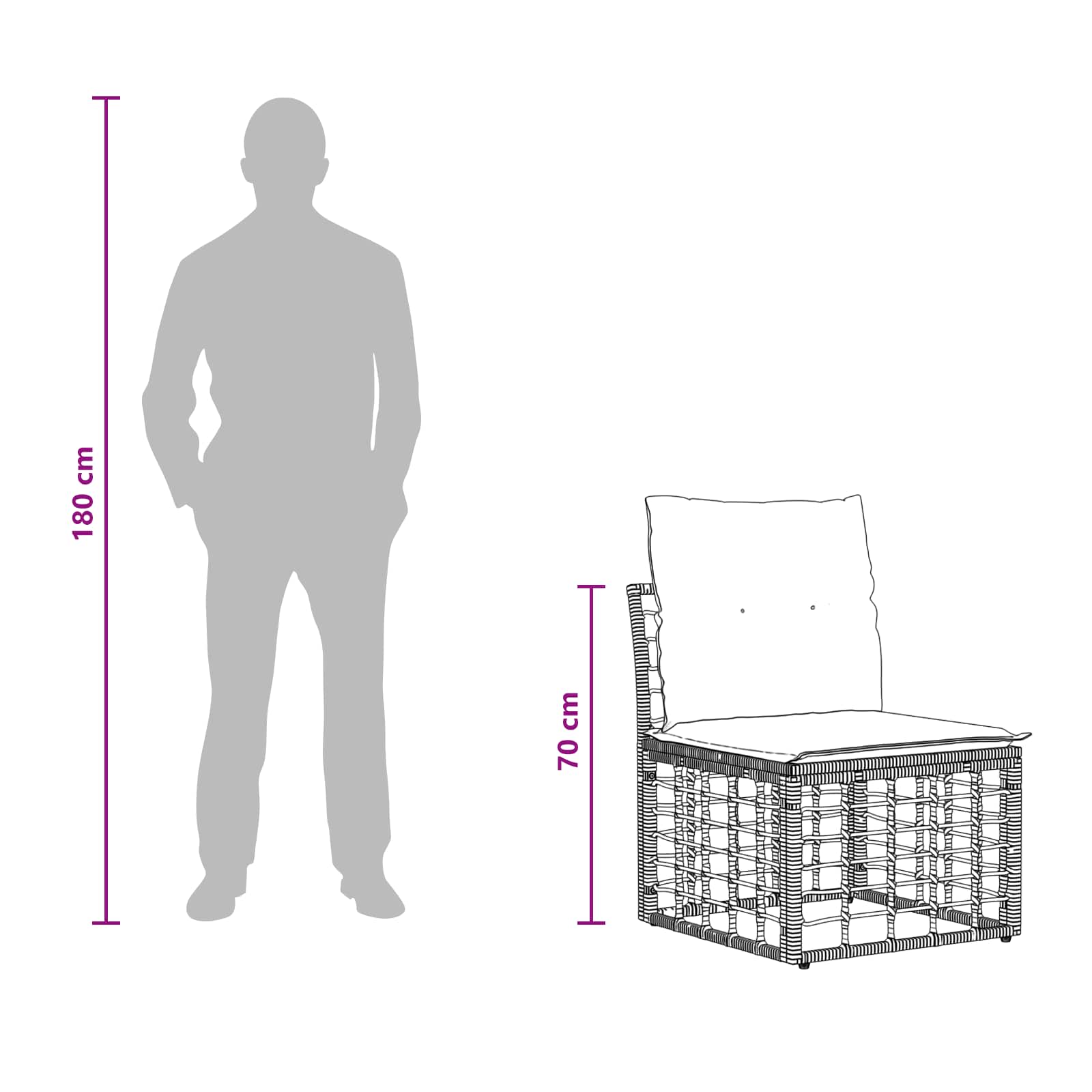 4-Zits Tuin Sofa Armloos 4 st 4-Aantal zitplaatsen Naturel