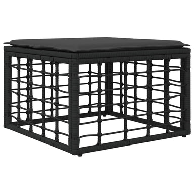 Tuinvoetenbank Zwart poly rattan