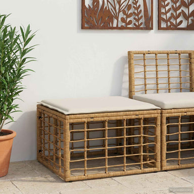 Tuinvoetenbank Naturel poly rattan