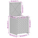 Kussenbox 55 x 55 x 69 cm staal