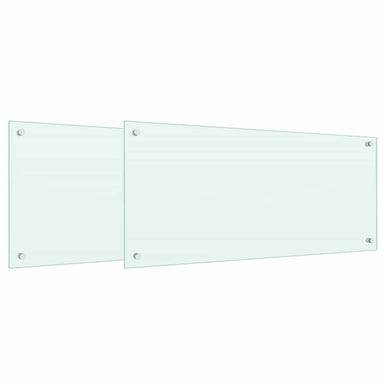 Keukenachterwand 2 st Wit 90 x 40 cm gehard glas