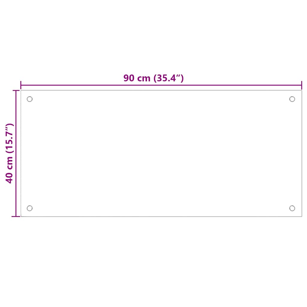 Keukenachterwand 2 st Wit 90 x 40 cm gehard glas