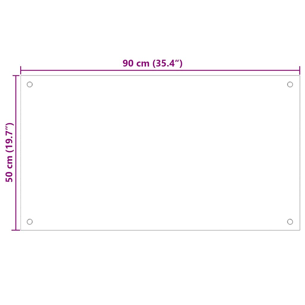 Keukenachterwand 2 st Wit 90 x 50 cm gehard glas