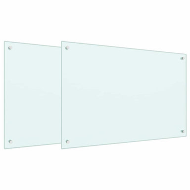Keukenachterwand 2 st Wit 90 x 60 cm gehard glas