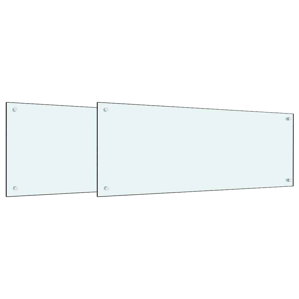 Keukenachterwand 2 st Wit 100 x 40 cm gehard glas