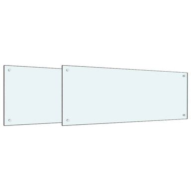 Keukenachterwand 2 st Wit 100 x 40 cm gehard glas