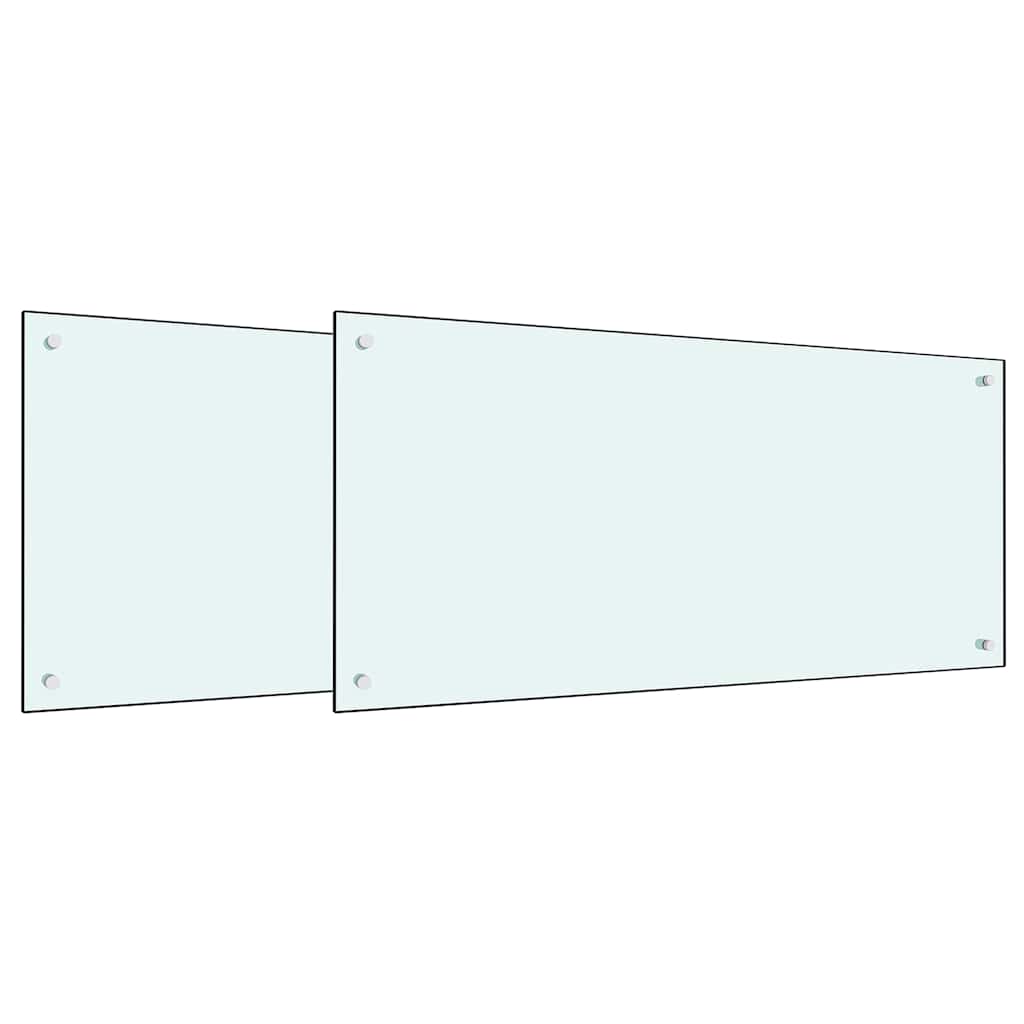 Keukenachterwand 2 st Wit 100 x 50 cm gehard glas