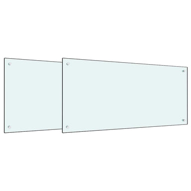 Keukenachterwand 2 st Wit 100 x 50 cm gehard glas