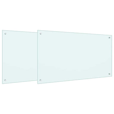 Keukenachterwand 2 st Wit 100 x 60 cm gehard glas