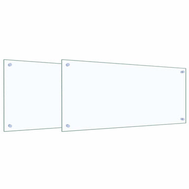Keukenachterwand 2 st Doorzichtig 90 x 40 cm gehard glas