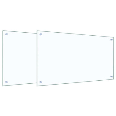 Keukenachterwand 2 st Doorzichtig 90 x 50 cm gehard glas