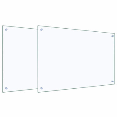 Keukenachterwand 2 st Doorzichtig 90 x 60 cm gehard glas
