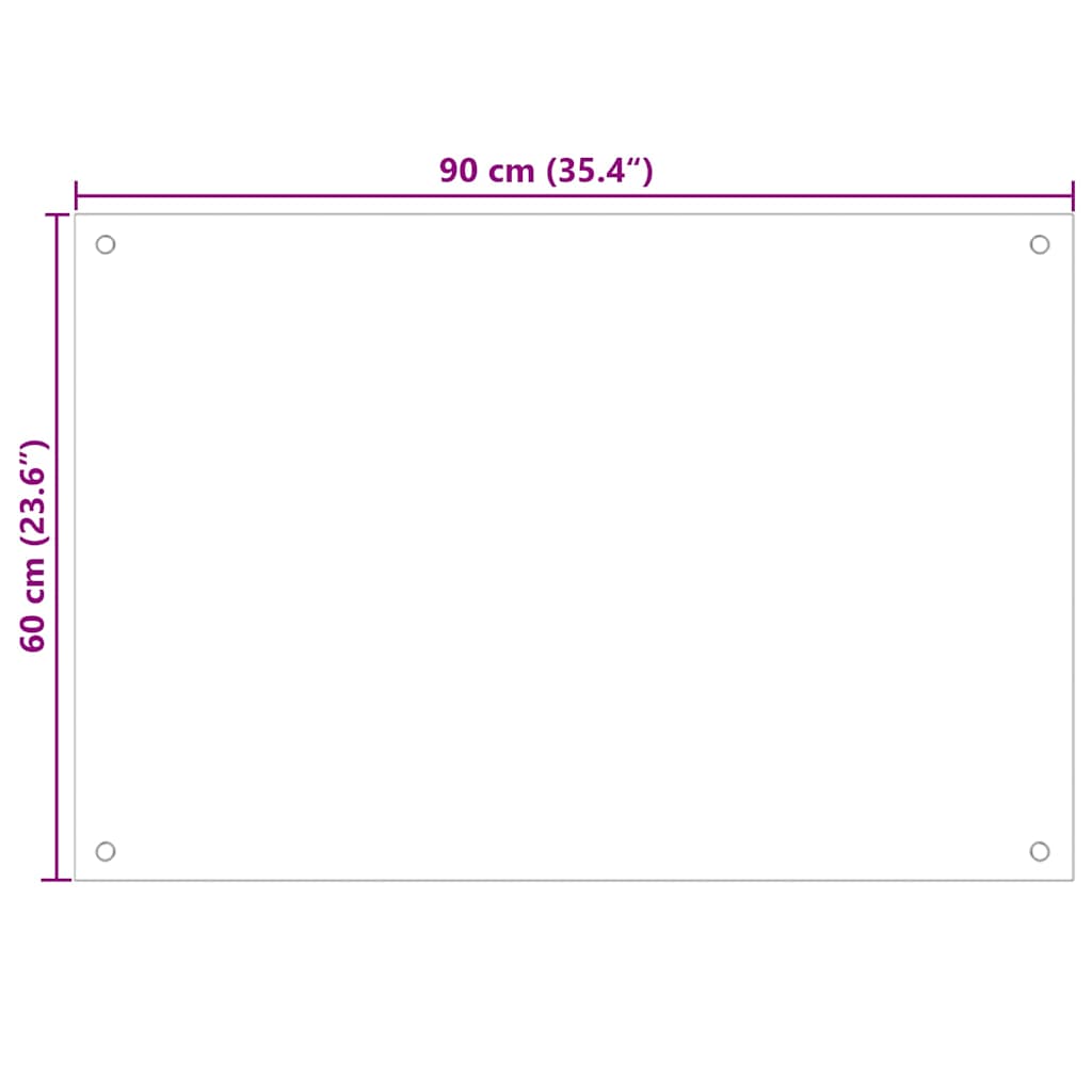 Keukenachterwand 2 st Doorzichtig 90 x 60 cm gehard glas