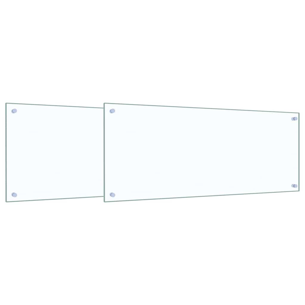 Keukenachterwand 2 st Doorzichtig 100 x 40 cm gehard glas