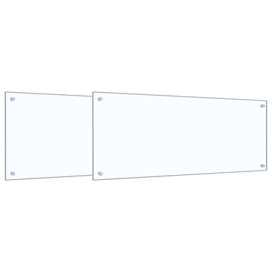 Keukenachterwand 2 st Doorzichtig 100 x 40 cm gehard glas