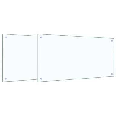 Keukenachterwand 2 st Doorzichtig 100 x 50 cm gehard glas