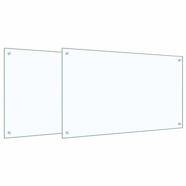 Keukenachterwand 2 st Doorzichtig 100 x 60 cm gehard glas