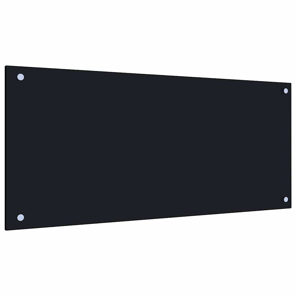 Keukenachterwand 2 st Zwart 90 x 40 cm gehard glas