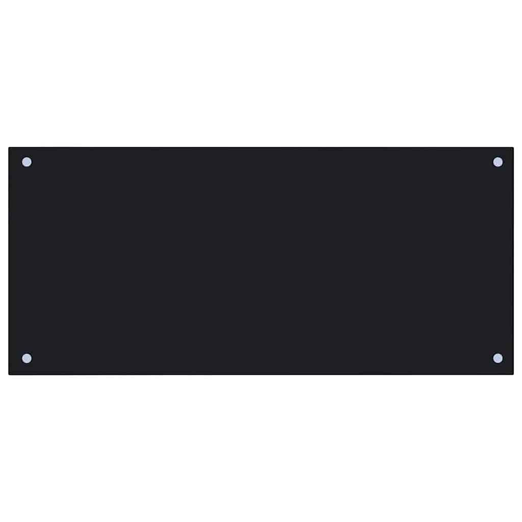 Keukenachterwand 2 st Zwart 90 x 40 cm gehard glas