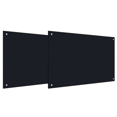 Keukenachterwand 2 st Zwart 90 x 50 cm gehard glas