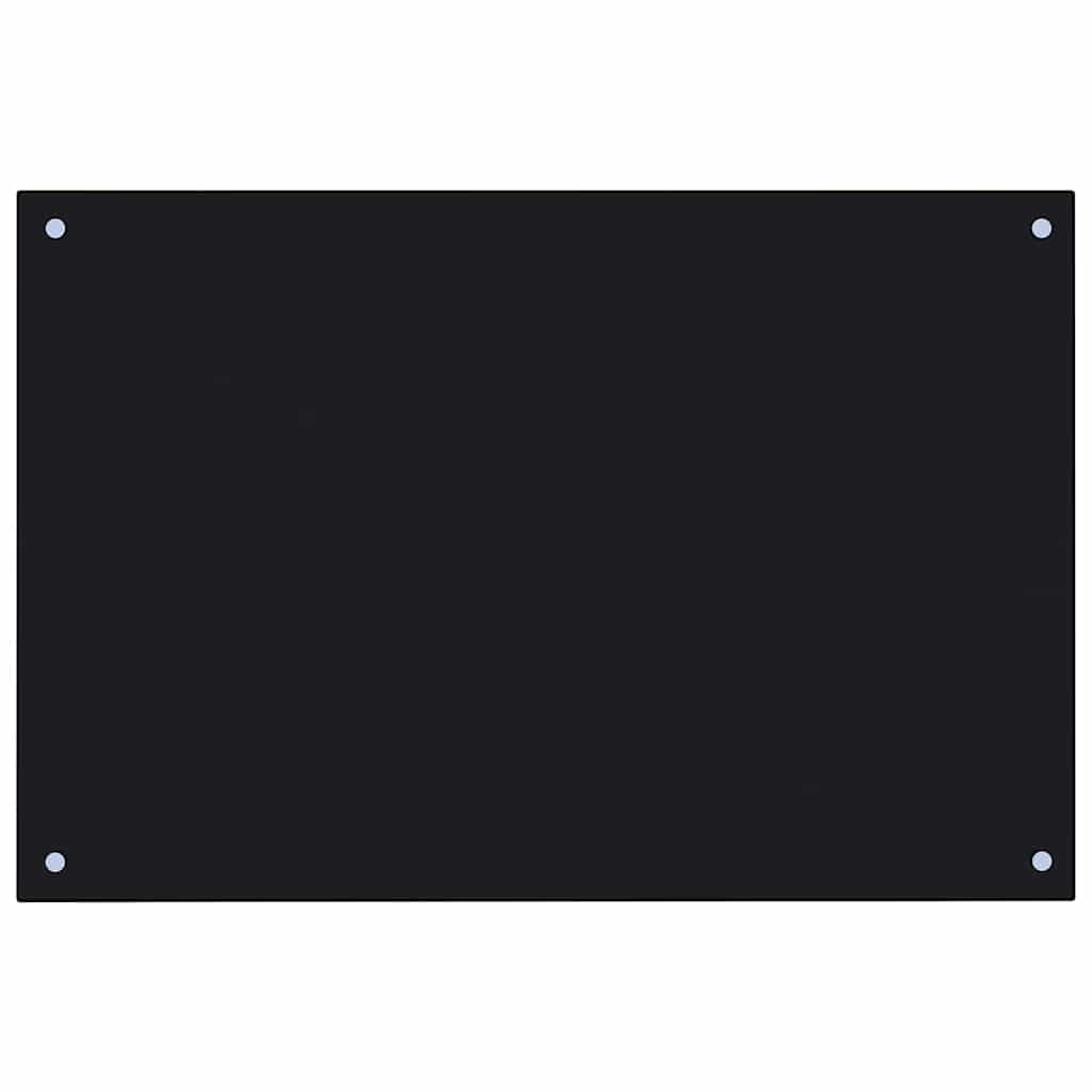 Keukenachterwand 2 st Zwart 90 x 50 cm gehard glas