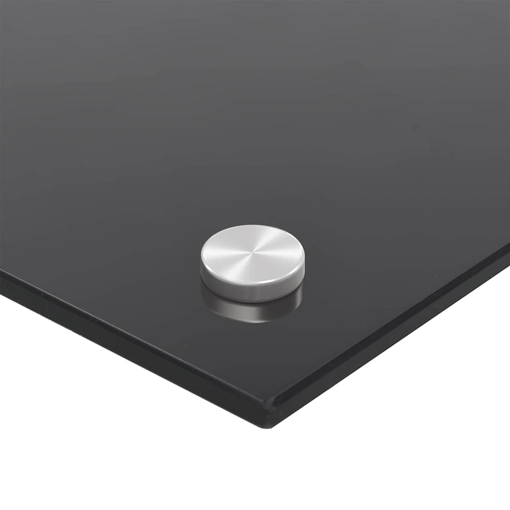 Keukenachterwand 2 st Zwart 90 x 60 cm gehard glas