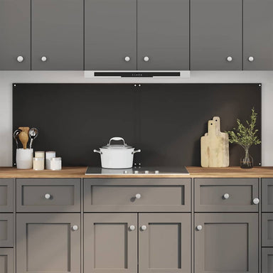 Keukenachterwand 2 st Zwart 90 x 60 cm gehard glas