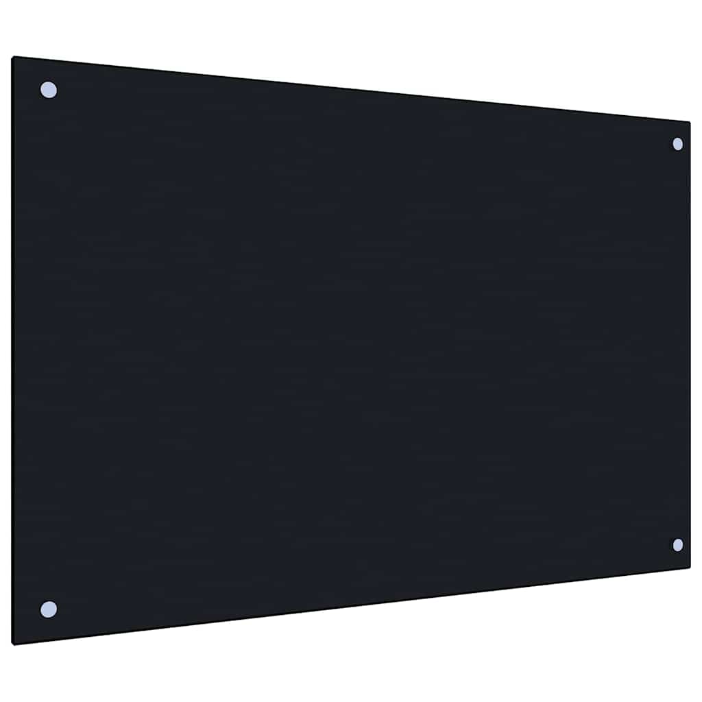 Keukenachterwand 2 st Zwart 90 x 60 cm gehard glas