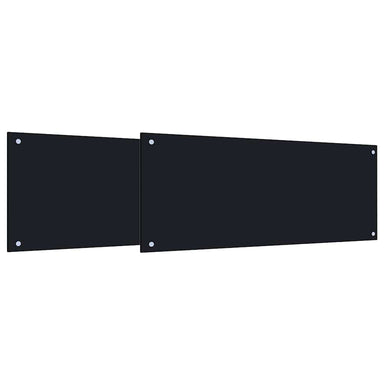Keukenachterwand 2 st Zwart 100 x 40 cm gehard glas