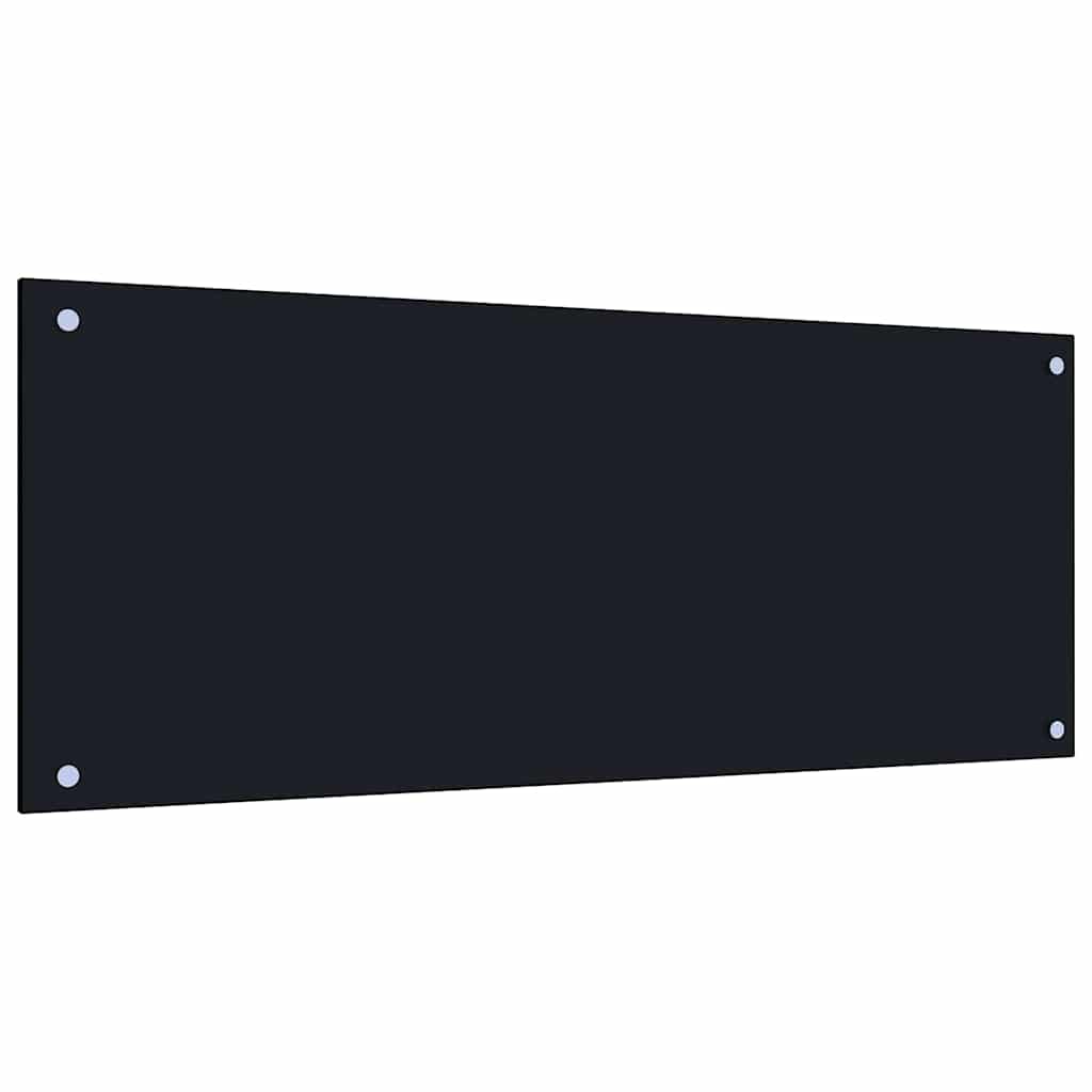 Keukenachterwand 2 st Zwart 100 x 40 cm gehard glas
