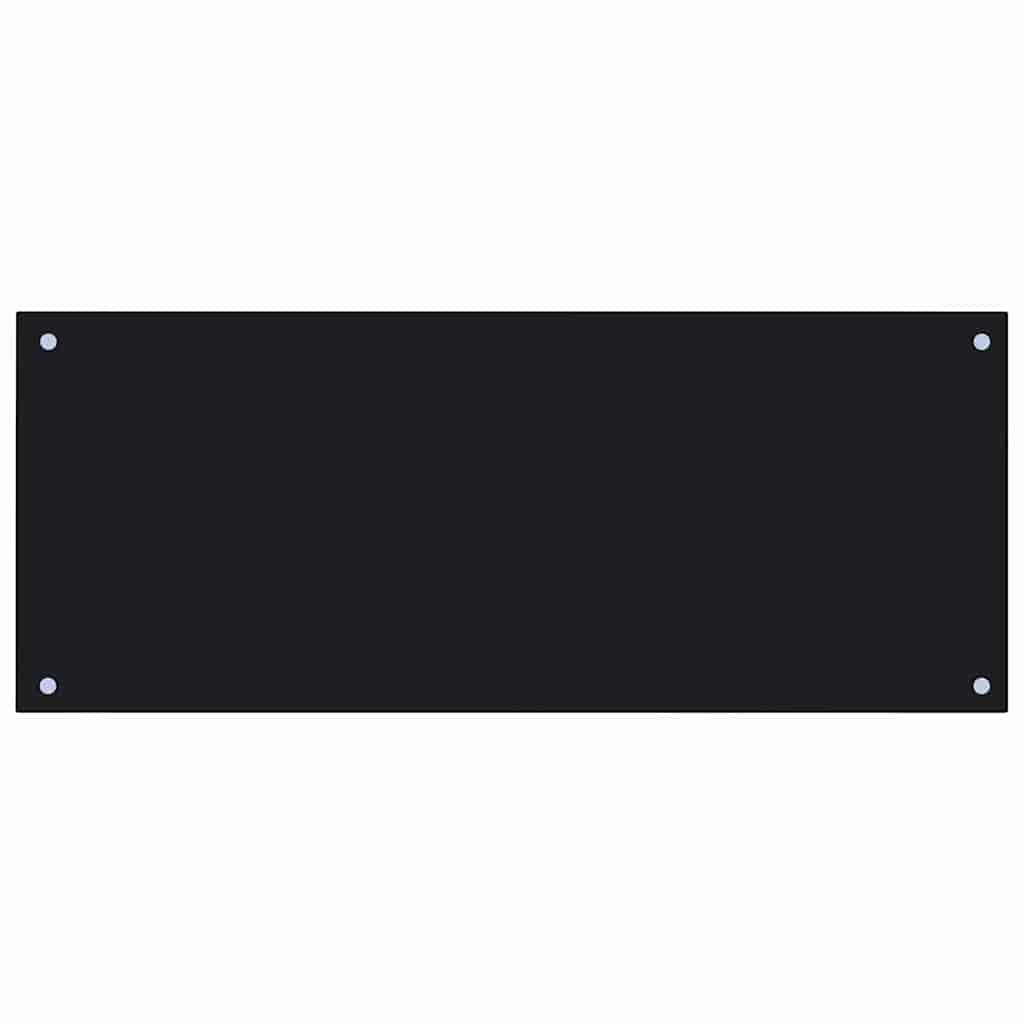 Keukenachterwand 2 st Zwart 100 x 40 cm gehard glas