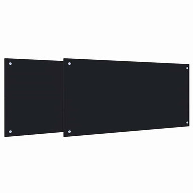 Keukenachterwand 2 st Zwart 100 x 50 cm gehard glas