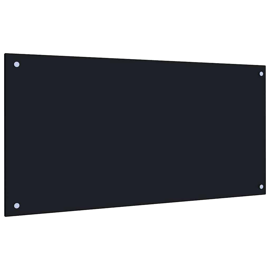Keukenachterwand 2 st Zwart 100 x 50 cm gehard glas