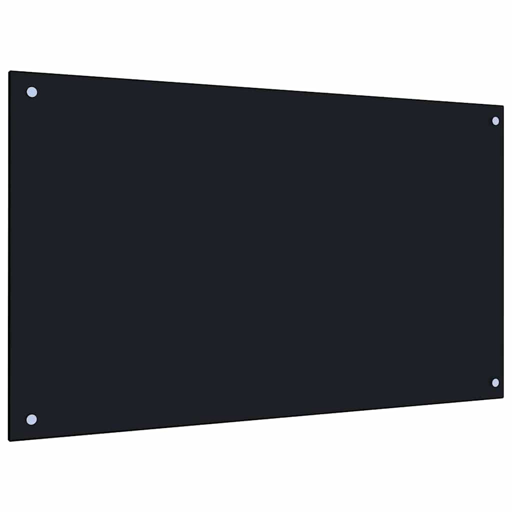 Keukenachterwand 2 st Zwart 100 x 60 cm gehard glas