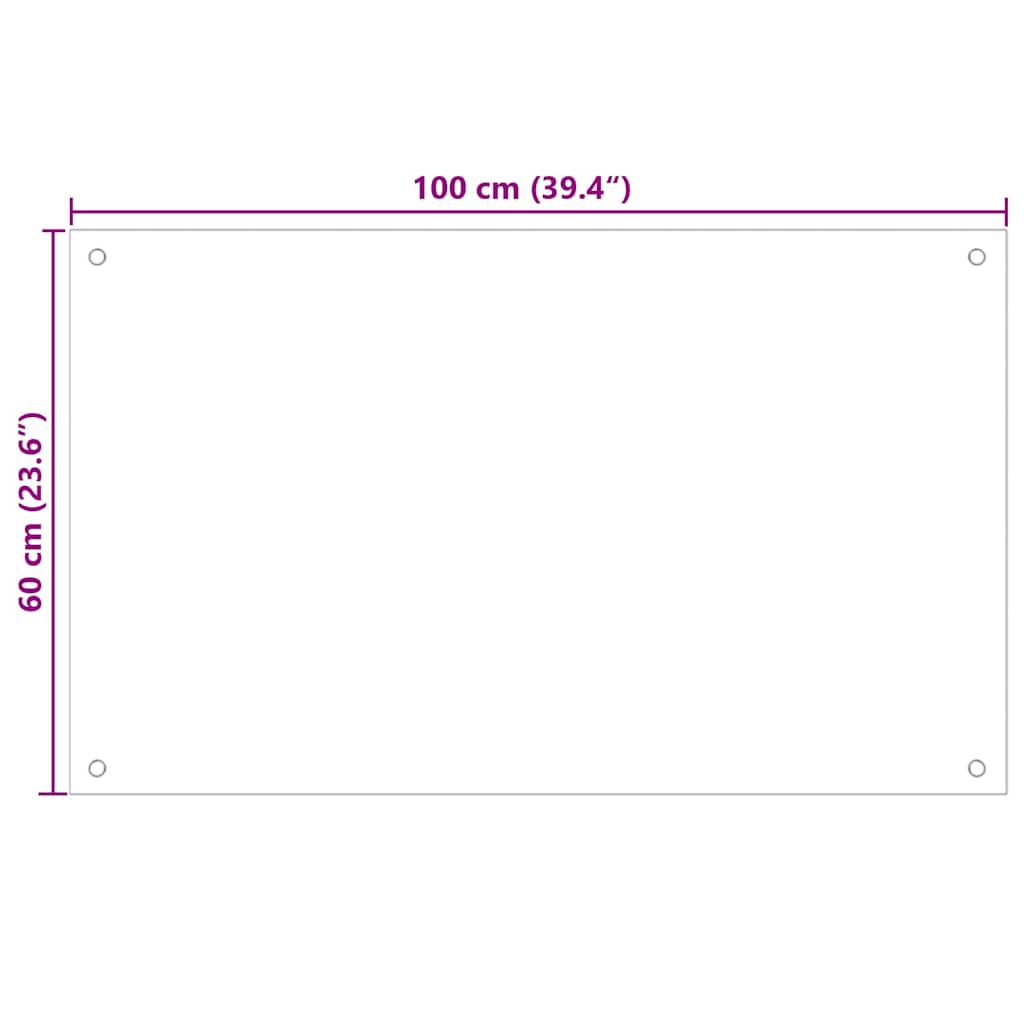 Keukenachterwand 2 st Zwart 100 x 60 cm gehard glas