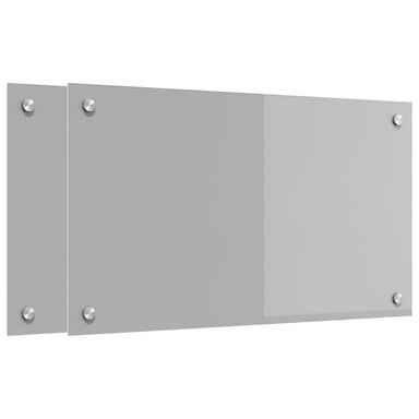 Keukenachterwand 2 st Lichtgrijs 70 x 40 cm gehard glas