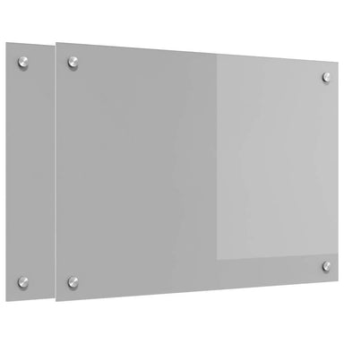 Keukenachterwand 2 st Lichtgrijs 70 x 50 cm gehard glas