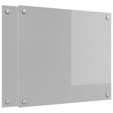 Keukenachterwand 2 st Lichtgrijs 70 x 60 cm gehard glas