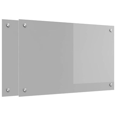 Keukenachterwand 2 st Lichtgrijs 80 x 50 cm gehard glas