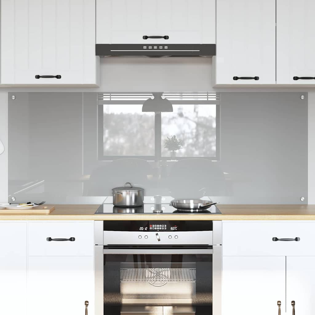 Keukenachterwand 2 st Lichtgrijs 80 x 60 cm gehard glas