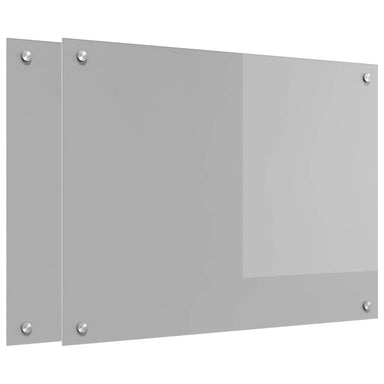 Keukenachterwand 2 st Lichtgrijs 80 x 60 cm gehard glas