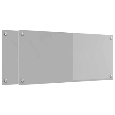 Keukenachterwand 2 st Lichtgrijs 90 x 40 cm gehard glas