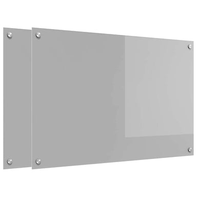 Keukenachterwand 2 st Lichtgrijs 90 x 60 cm gehard glas