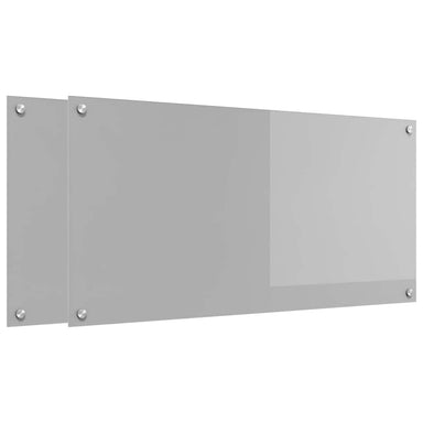 Keukenachterwand 2 st Lichtgrijs 100 x 50 cm gehard glas