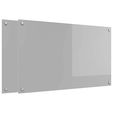 Keukenachterwand 2 st Lichtgrijs 100 x 60 cm gehard glas