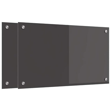 Keukenachterwand 2 st Donkergrijs 70 x 40 cm gehard glas