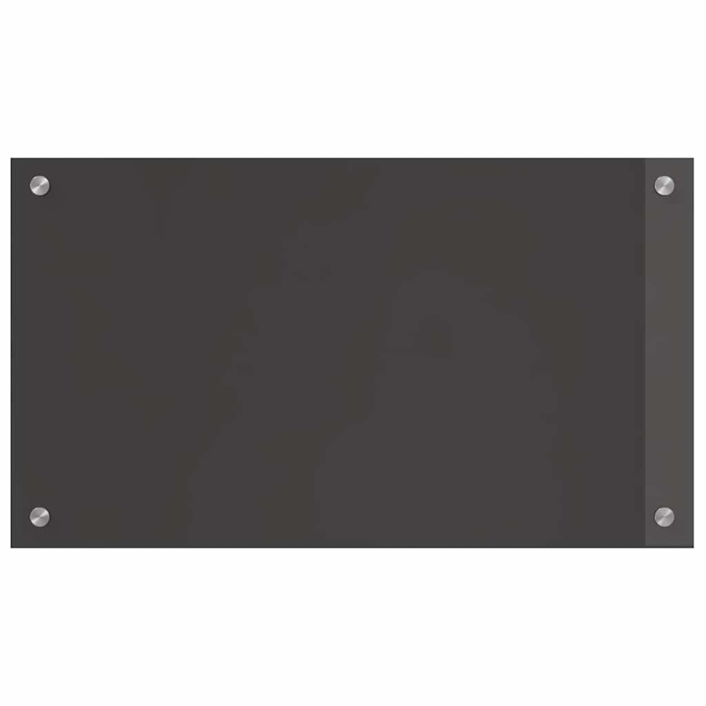 Keukenachterwand 2 st Donkergrijs 70 x 40 cm gehard glas