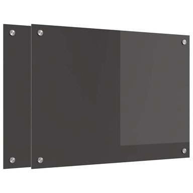 Keukenachterwand 2 st Donkergrijs 70 x 50 cm gehard glas