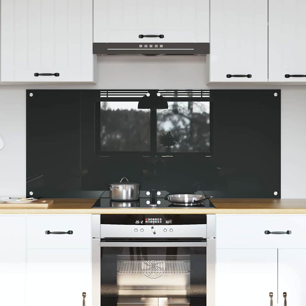 Keukenachterwand 2 st Donkergrijs 70 x 60 cm gehard glas