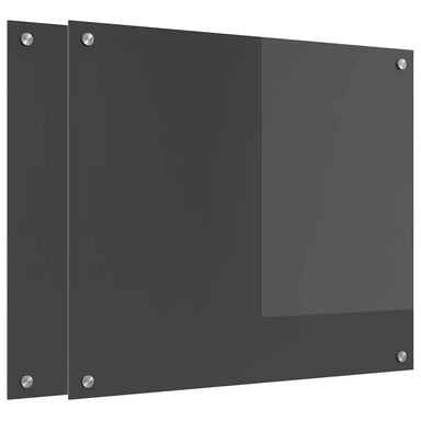 Keukenachterwand 2 st Donkergrijs 70 x 60 cm gehard glas